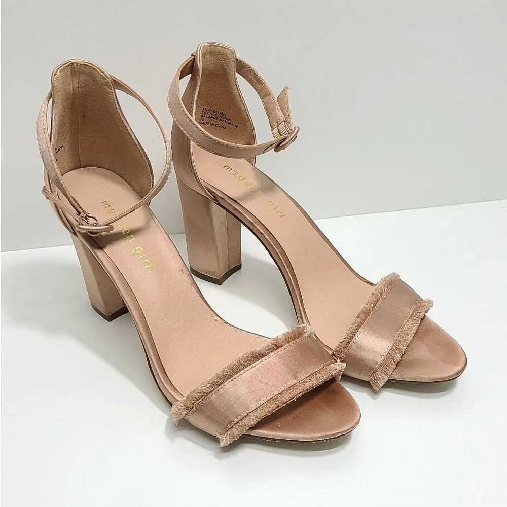 Madden Girl Satin‎ Rose Gold Heeled Sandals Size 10 - Image 4