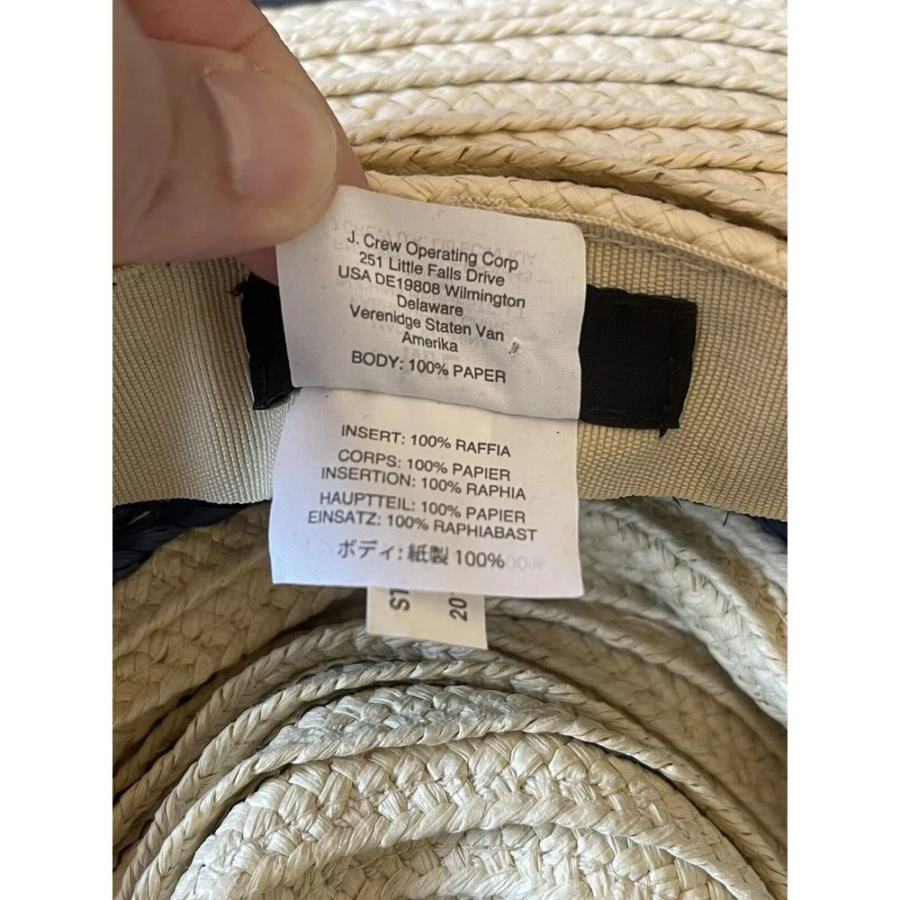 J Crew Womens Hat Size Medium Large Straw Floppy Resort Vacation Travel Festival - Image 10