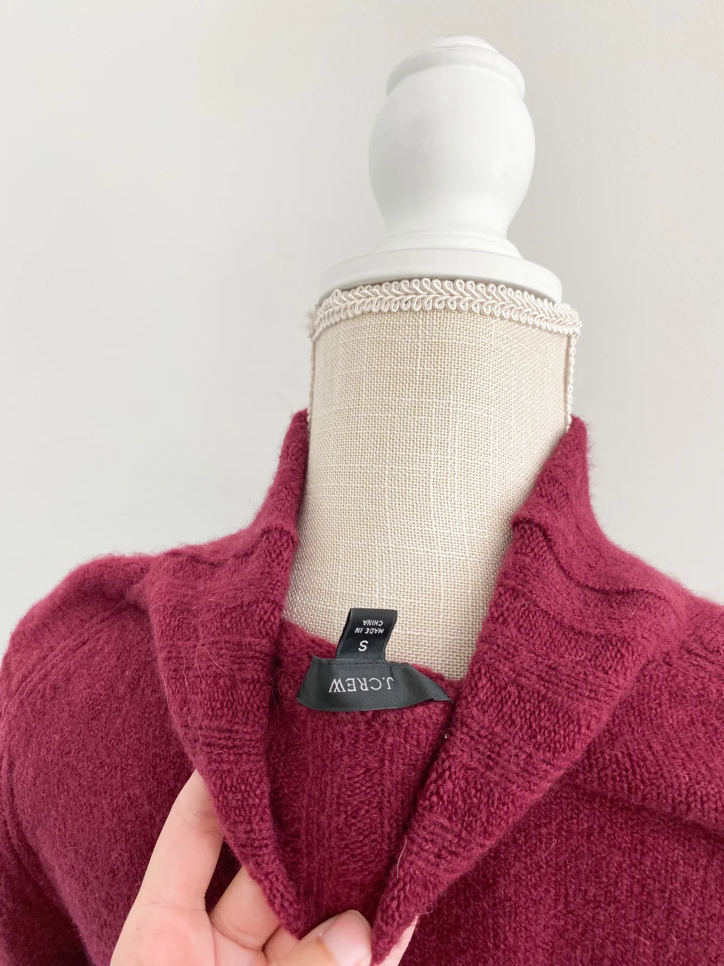 J.Crew Maroon Mock Neck Supersoft Yarn Sweater - Image 4