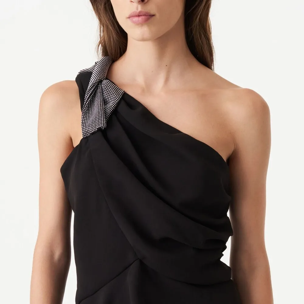 IRO Tacoma One-Shoulder Top with Rhinestone Accent in Black, NWT, Size 32 - Image 11