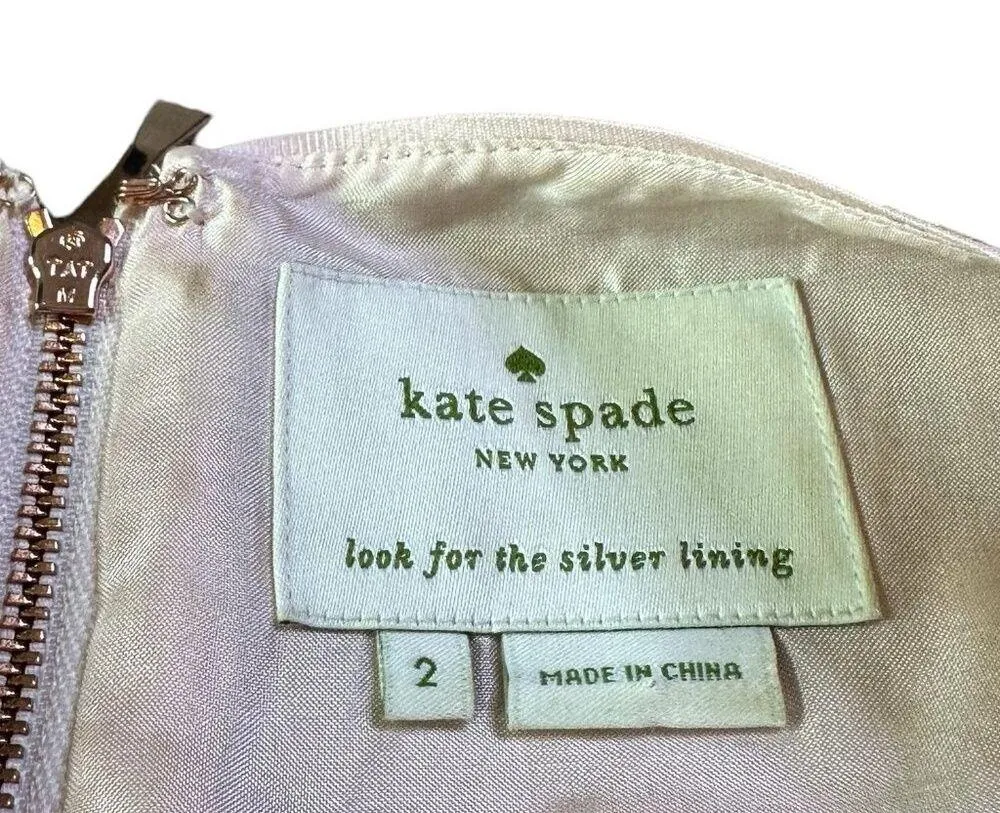 Kate Spade  Metallic Pink Textured Sleeveless Dress Sheath Fitted Size 2 Women's - Image 10