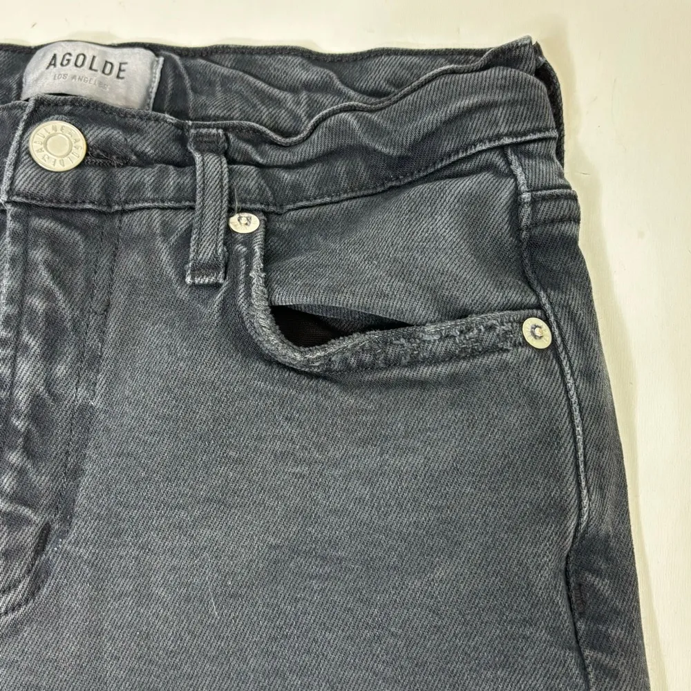 Agolde Toni Faded Black Distressed Mid Rise Skinny Jeans 25 - Image 8