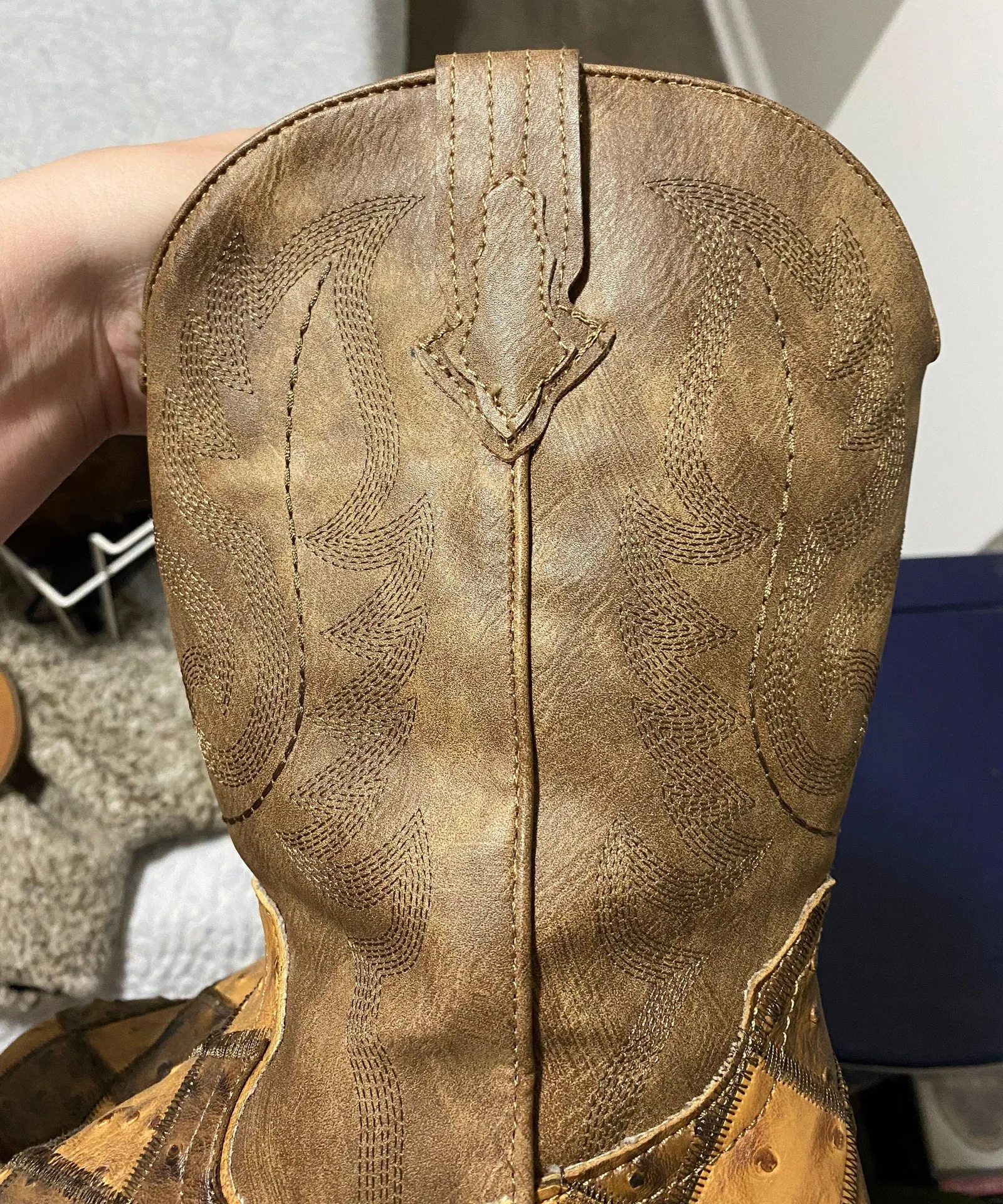 Square Toe Boots Checkered Dress Style Size 8 - Image 4