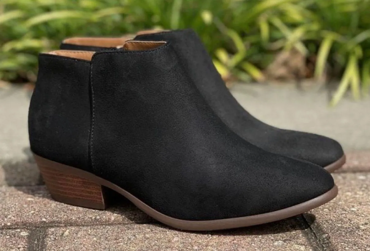 Black Micro Suede Ankle Bootie  - Image 4