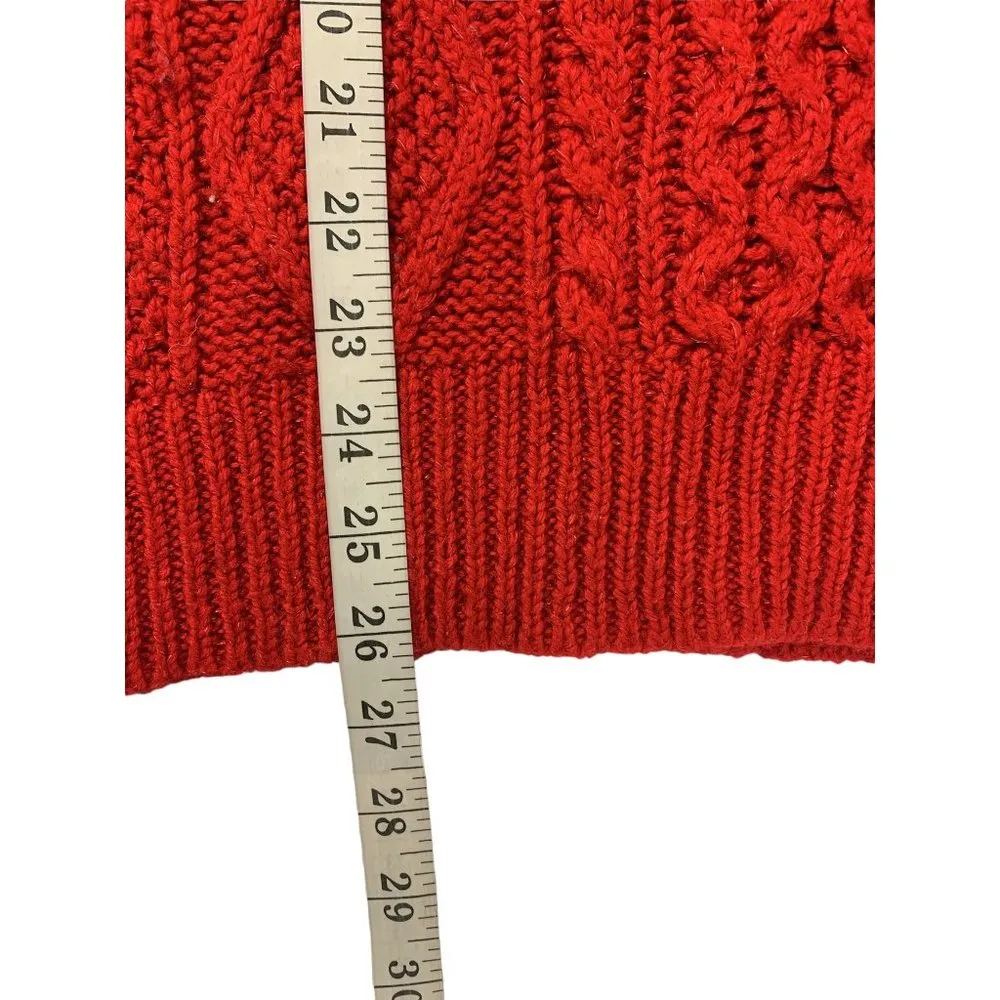 Merona  Women's Cherry Red Chunky Pullover Sweater - Image 7