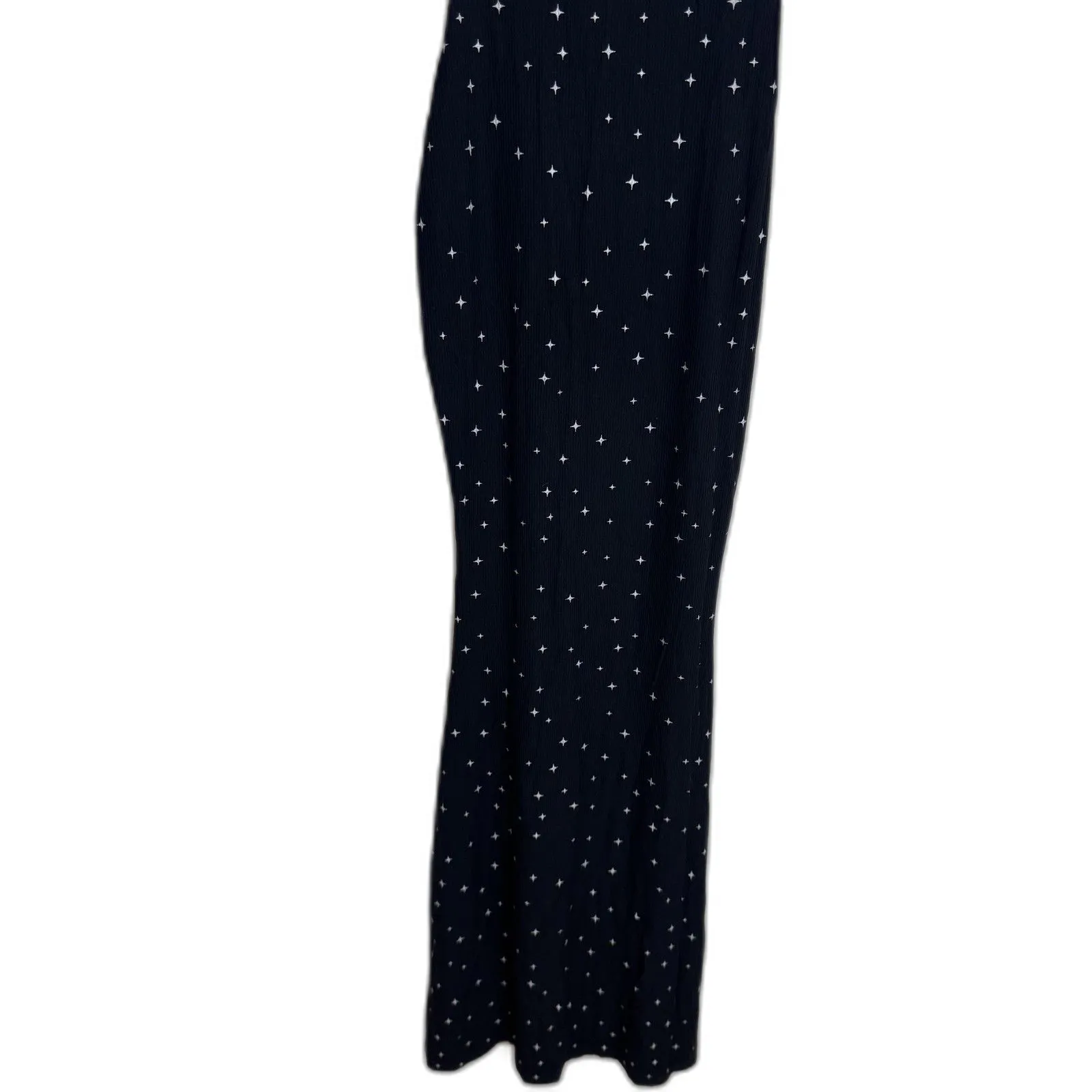 Skims Soft Lounge Long Slip Maxi Dress Womens Small Onyx Sparkle Print Black - Image 5