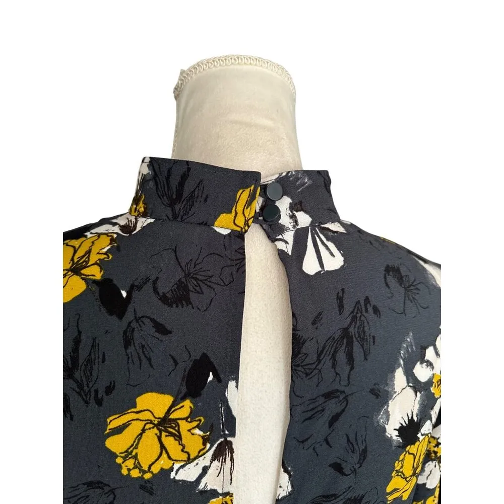 Free Press Womens Floral Print Long Sleeve Dress Mock Neck Modest Sz  S Tunic - Image 9