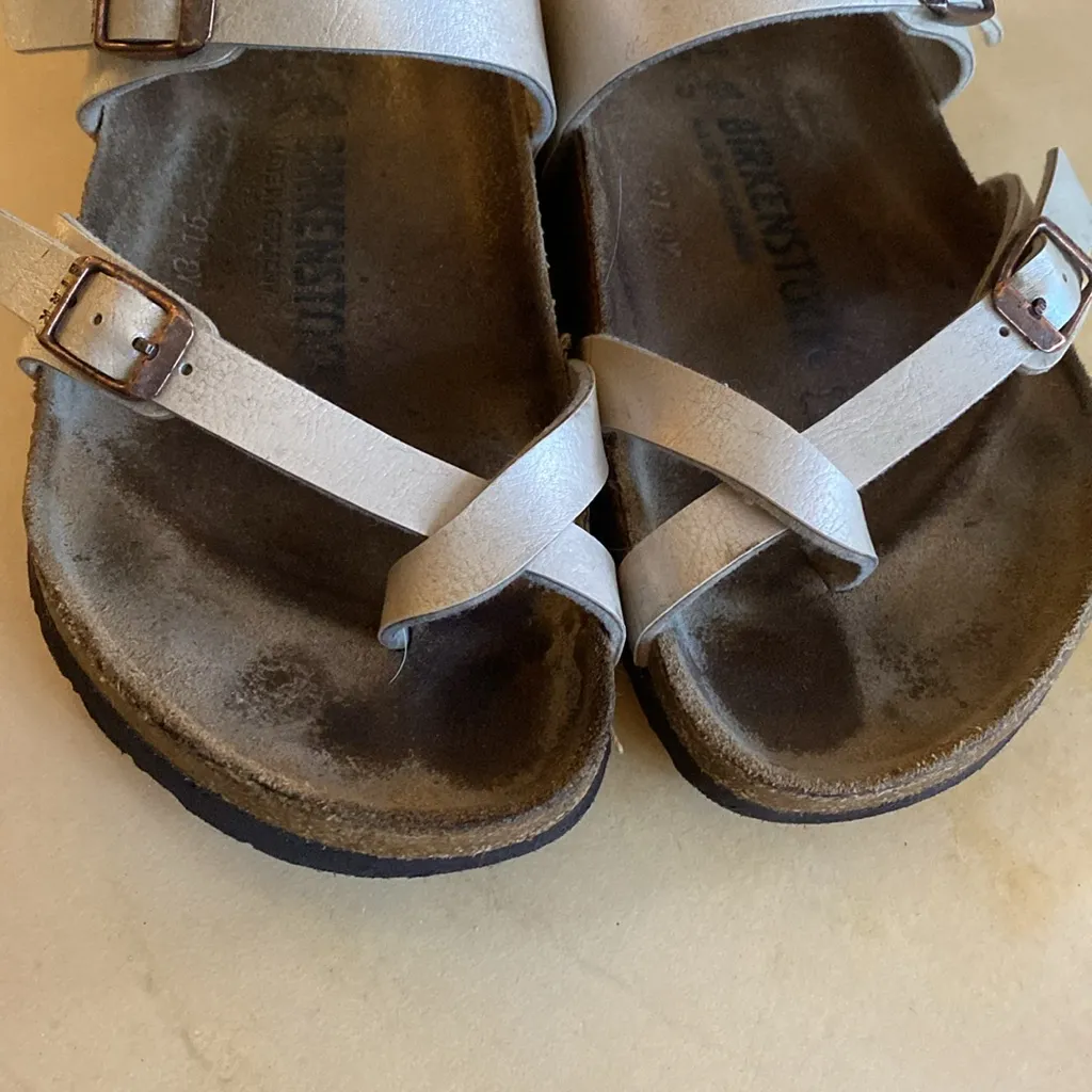 Birkenstock Mayari Toe Loop Sandals Womens Size EU 37 US 6 Graceful Pearl White - Image 5