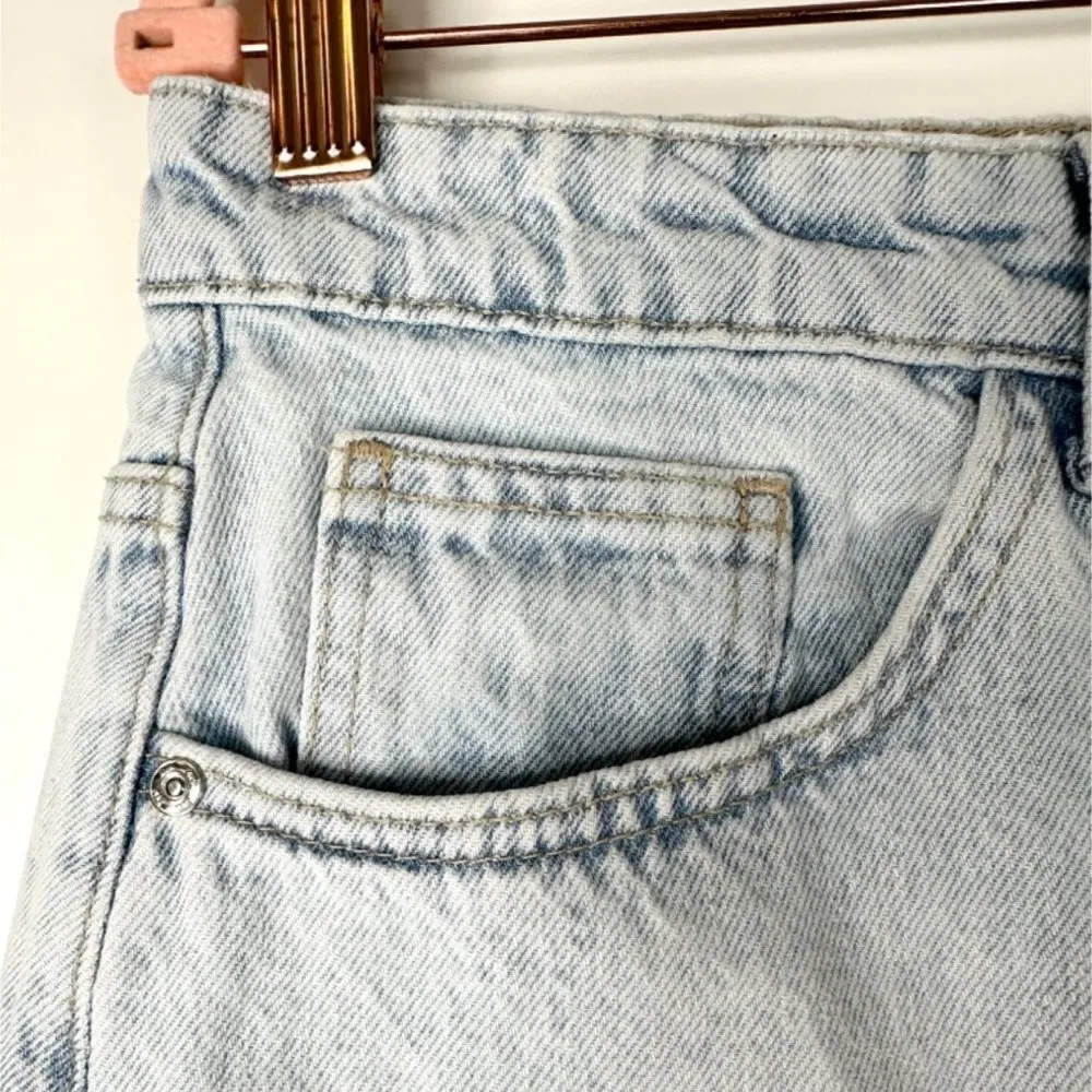 ZARA Skirt Womens Large Denim Midi Light Wash Slit🩵 - Image 9