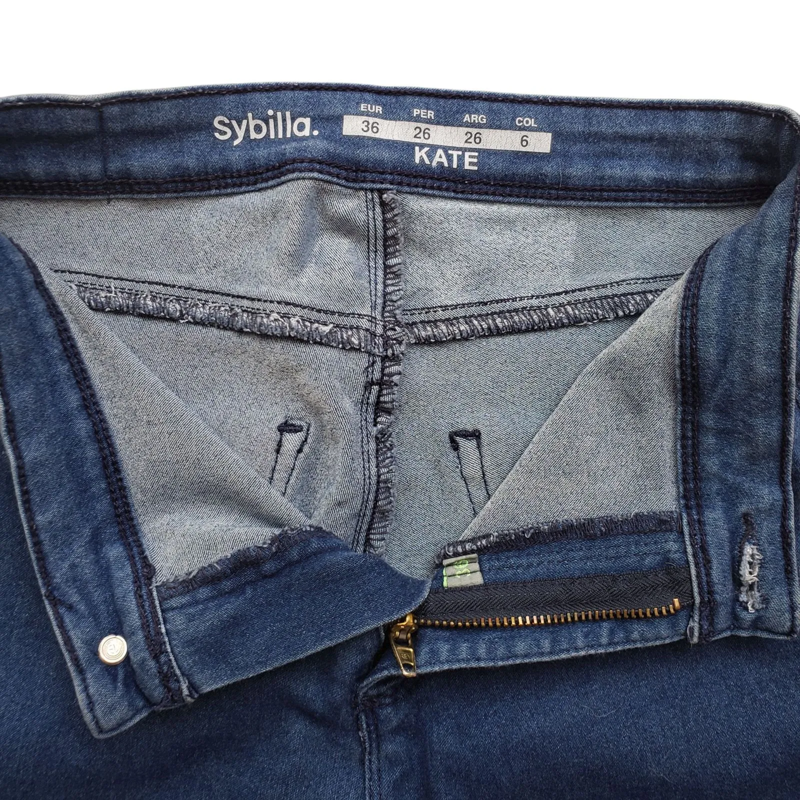 Sybilla Kate Skinny Jeans Womens High Waist 1/XS Stretch Denim Blue Size 4 - Image 3