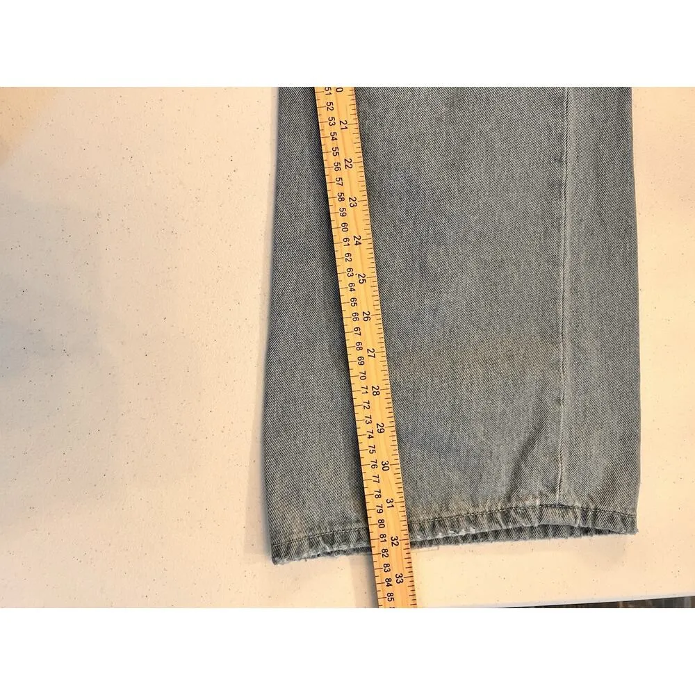 Altar’d State Womens Wide Leg High Rise Light Wash Mom Jeans Sz 31 Blue Y2K Flaw - Image 10