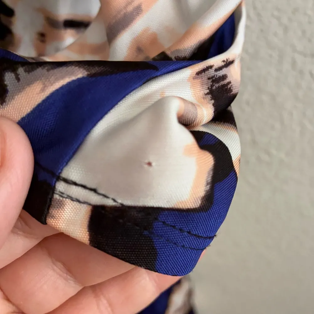 Parker Blouson Catalina Dress Stretch Drape Faux Wrap Watercolor Dolman Sleeve S - Image 16