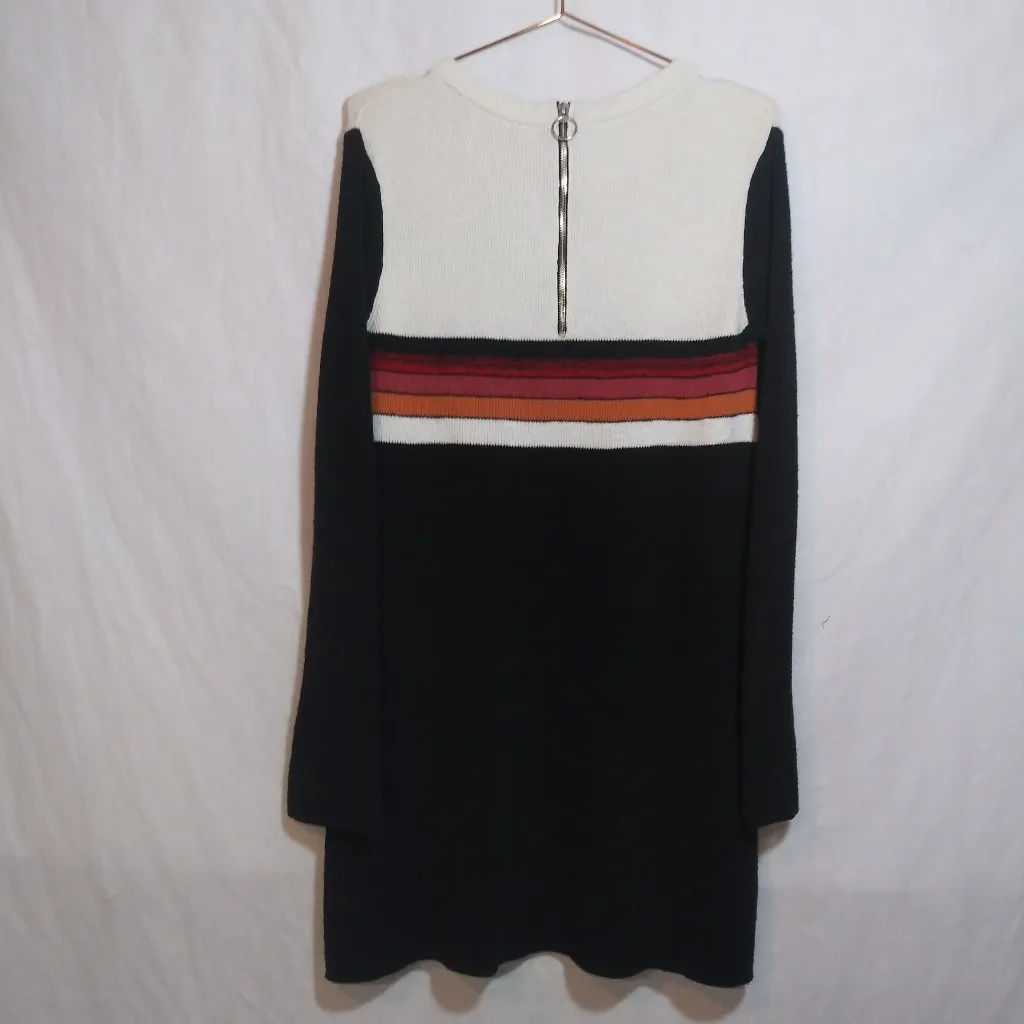 Free People Striped Color Block Long Bell Sleeve Linen Sweater Mini Dress Size M - Image 10