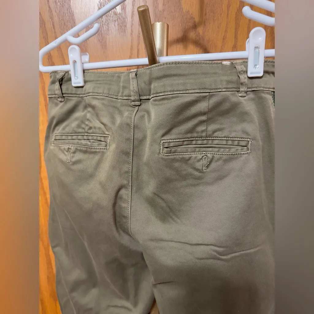 Anthropologie Relaxed Chino Pant Velvet Stripe Green size 26 - Image 14