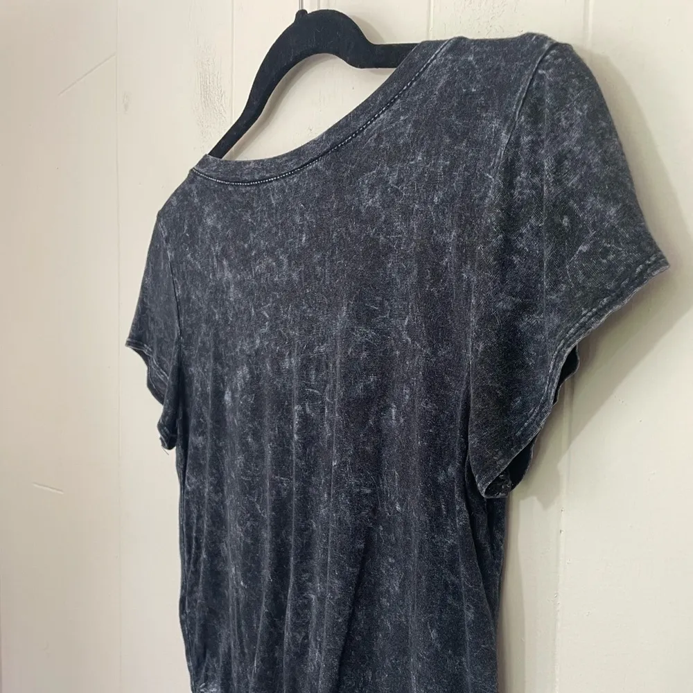 L.A. Hearts Short Sleeve Crop Top Tie Front Knot Black Whimsy Goth Punk Size M - Image 7