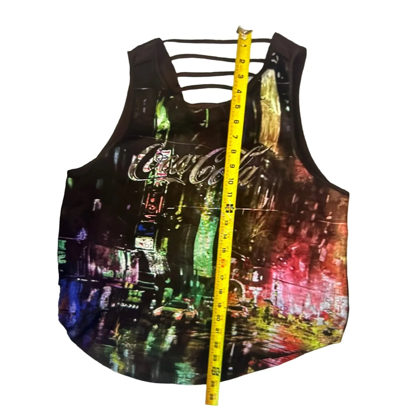 Coke Jeans Cityscape Cut Out Tank Top Black/Purple M Coca Cola ATL Collectible Black Size M - Image 6