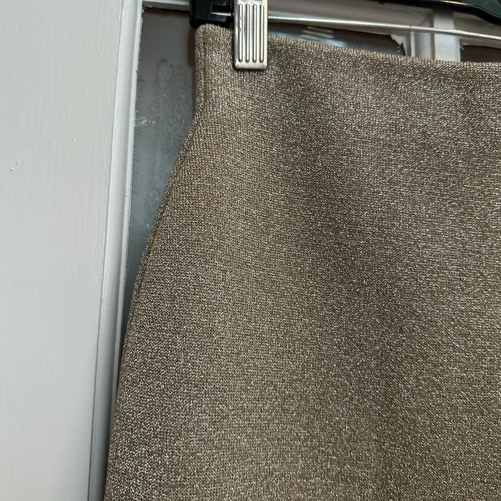 J. Crew Metallic Shimmer Gold Glitter Lurex Sweater Tube Pencil Skirt Size Small - Image 9