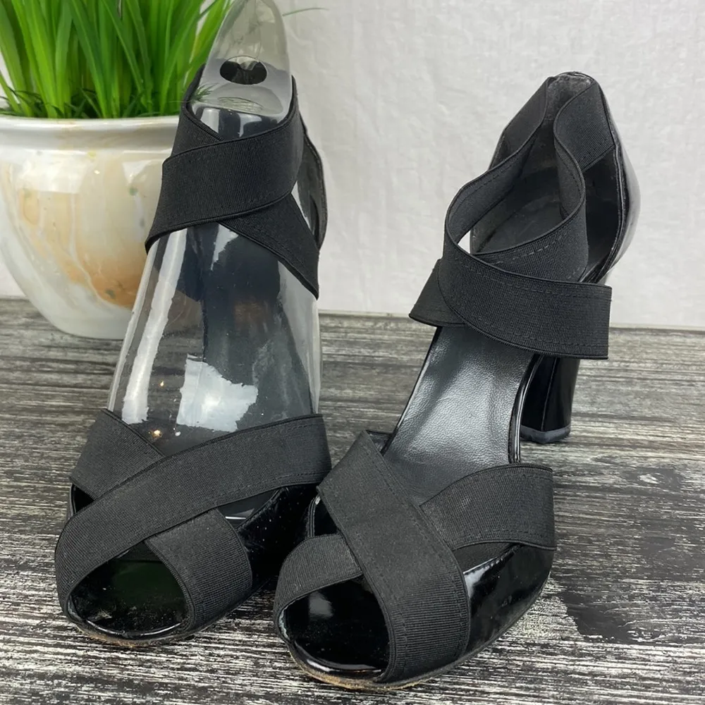 Stuart Weitzman Black Strappy Sandal High Heel Shoes 8 - Image 2
