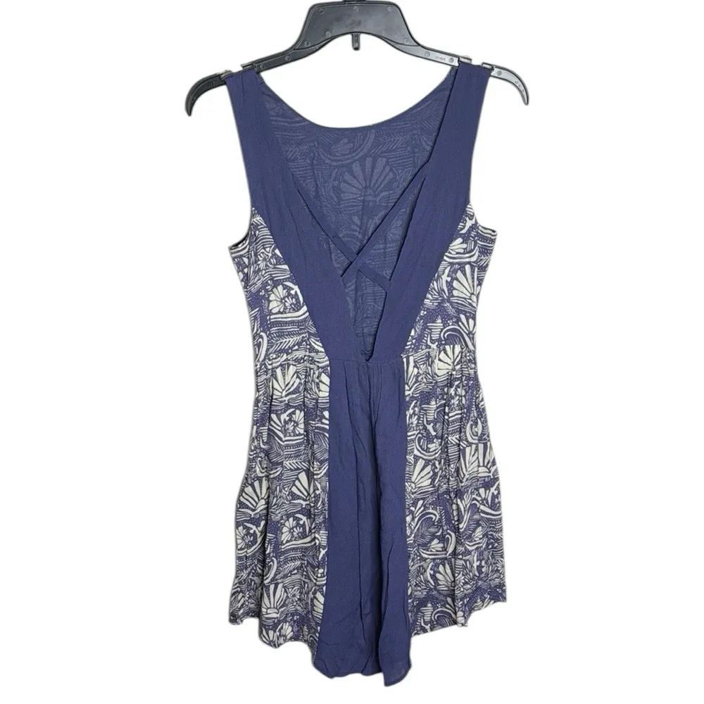 O'Neill Mini Purple Ivory Floral Print  Backless Surf Dress size S - Image 2