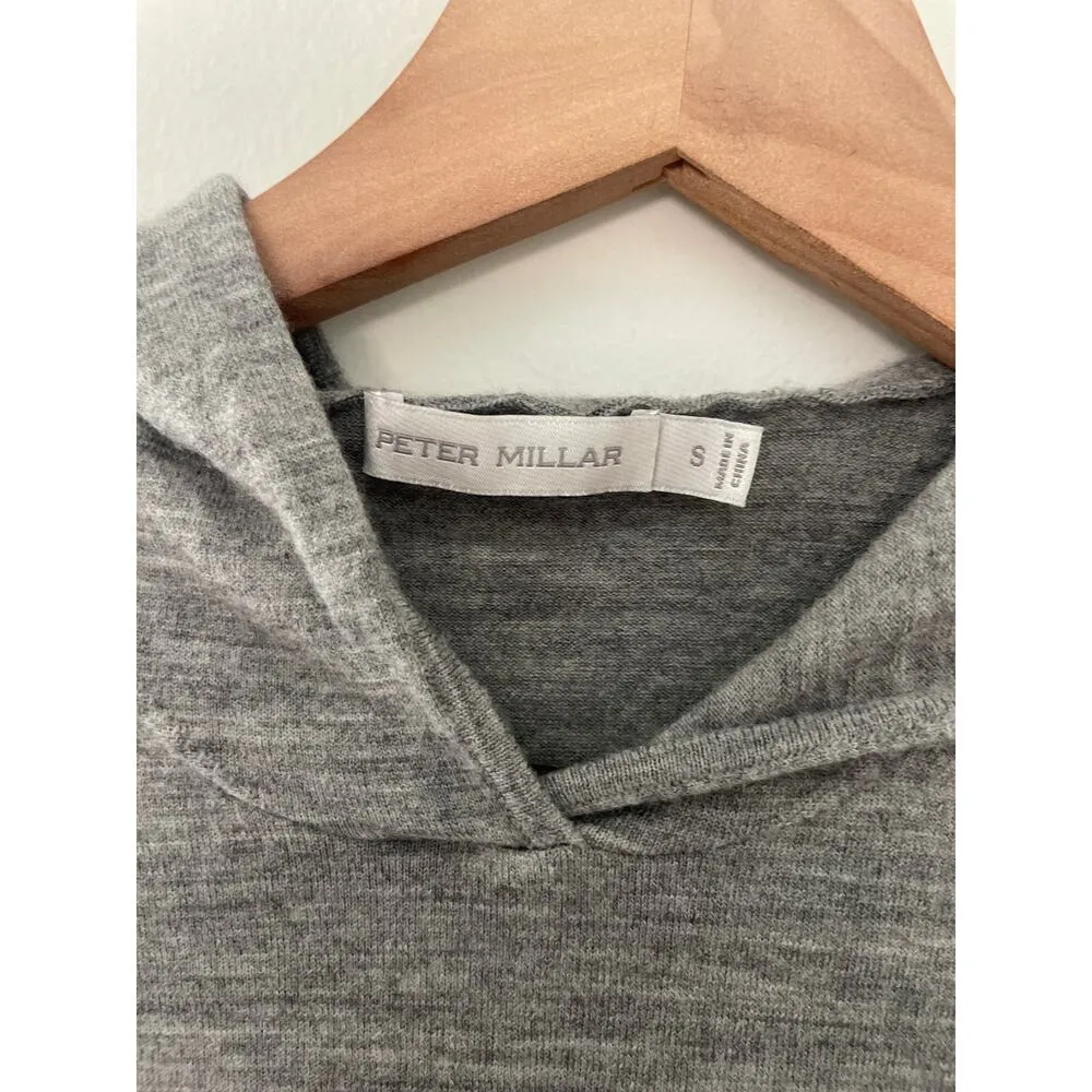 Peter Millar Merino Wool Hoodie Sweatshirt Small Gale Gray Excursionist Flex - Image 9