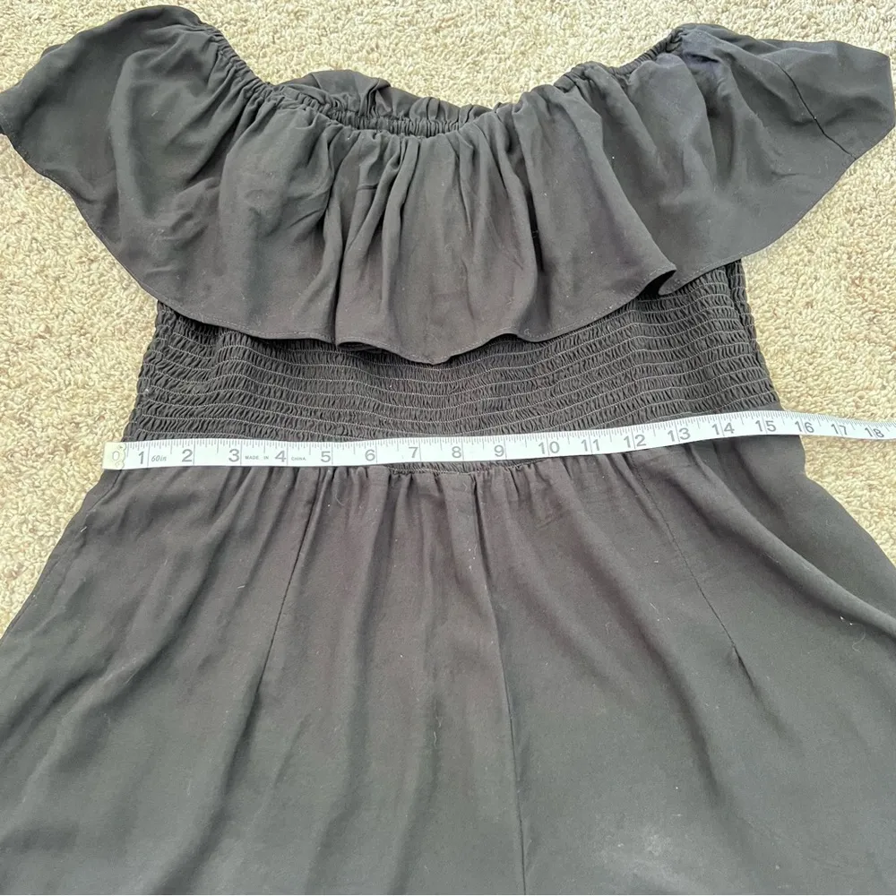 ASOS  DESIGN off shoulder ruffle playsuit with shirring - Image 10