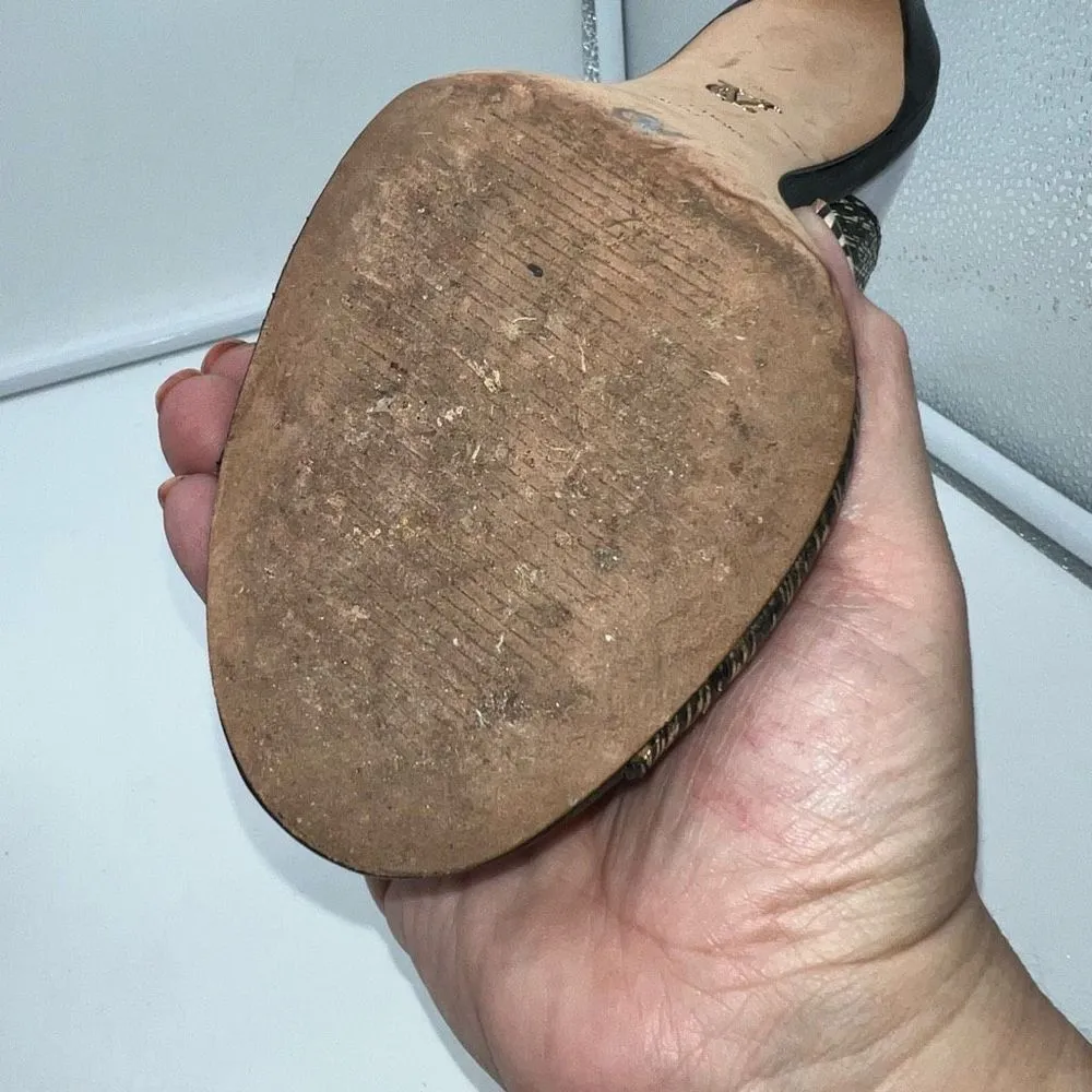 Vince Camuto T Strap Black‎ and Metallic Pumps - Image 8