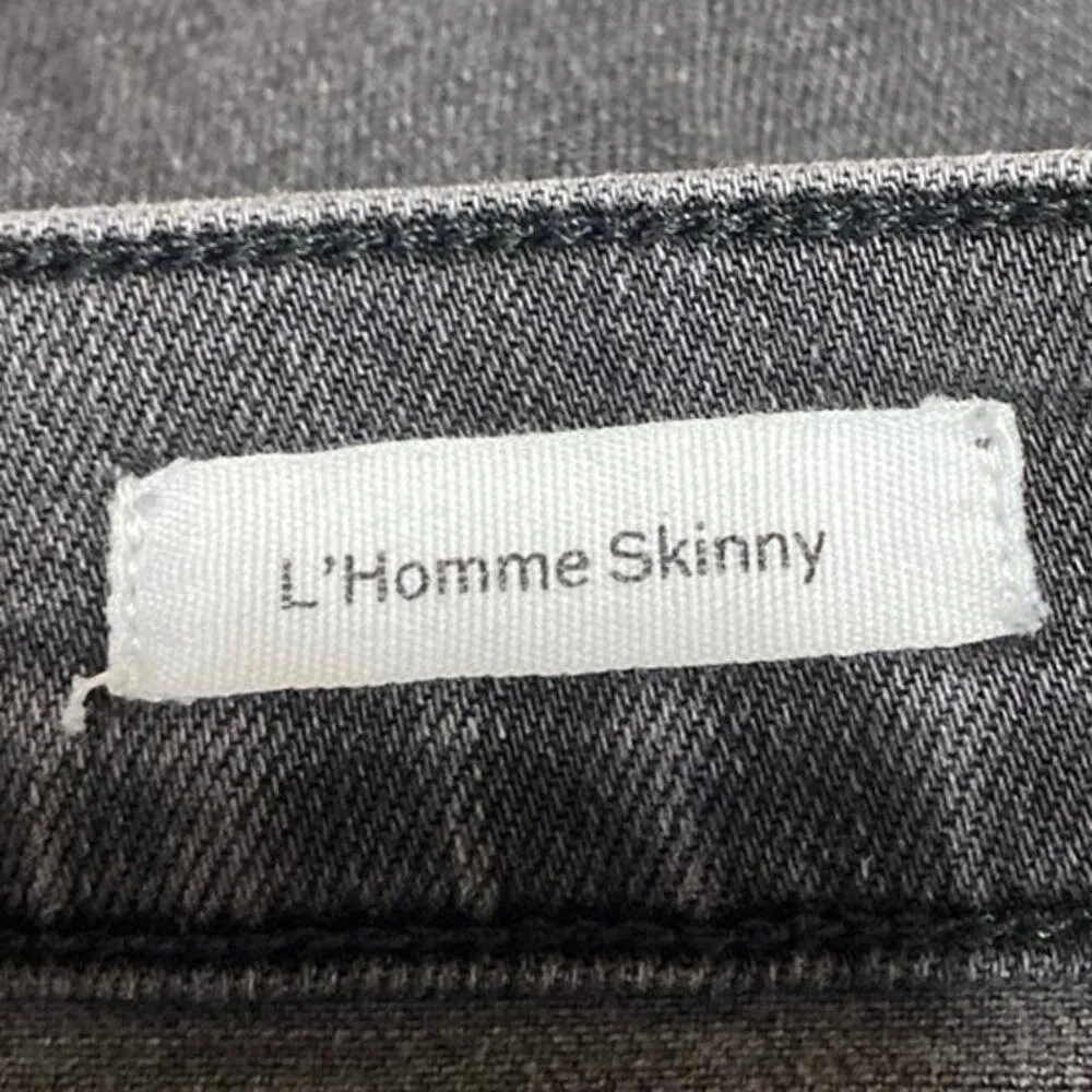 Frame L'Homme Womens Black Gray Mid Rise Skinny Straight Denim Jeans Pants Sz 29 - Image 5