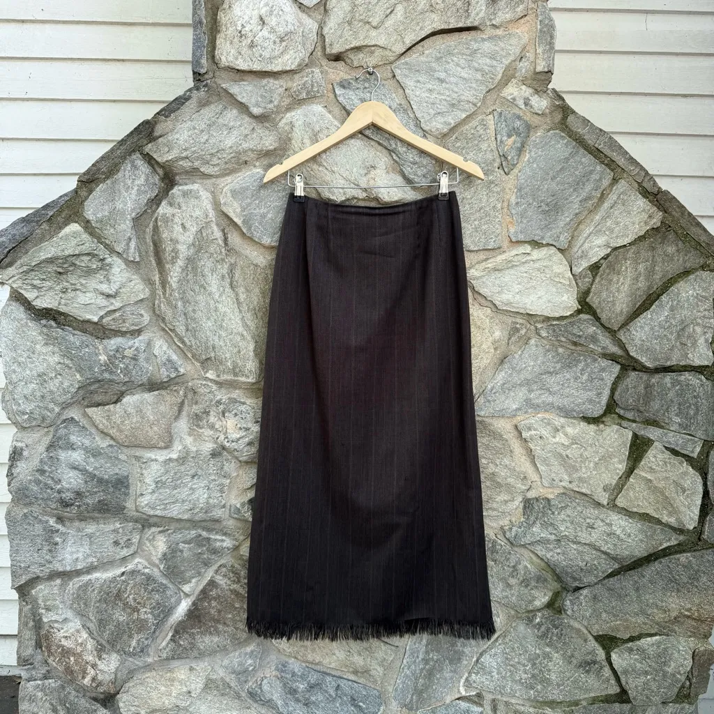 Vintage Wool Maxi Skirt & Blazer Matching Skirt Suit Brown - Image 12