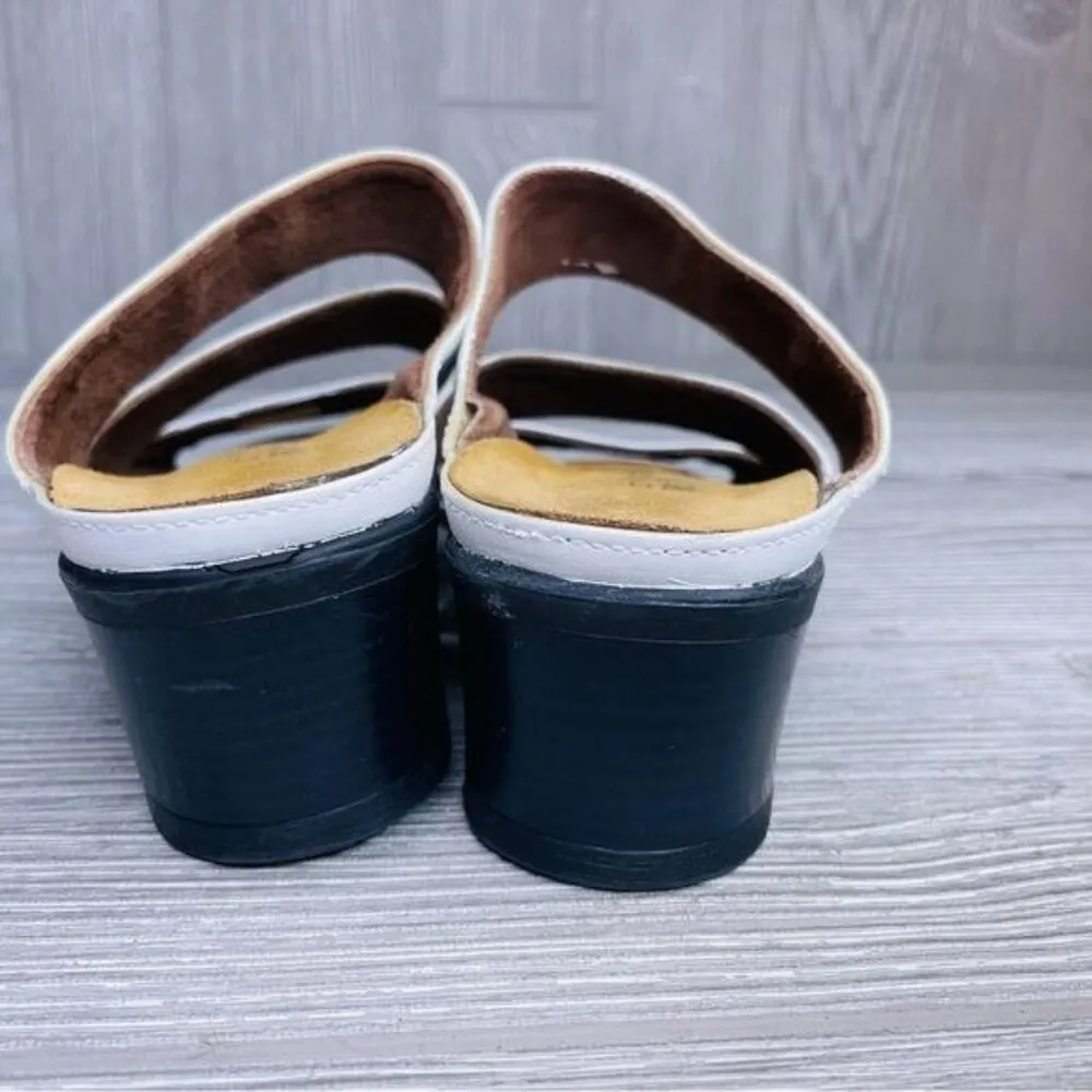 naot sandals white flats strappy summer shoes size 38 / 8 leather slip ons - Image 4