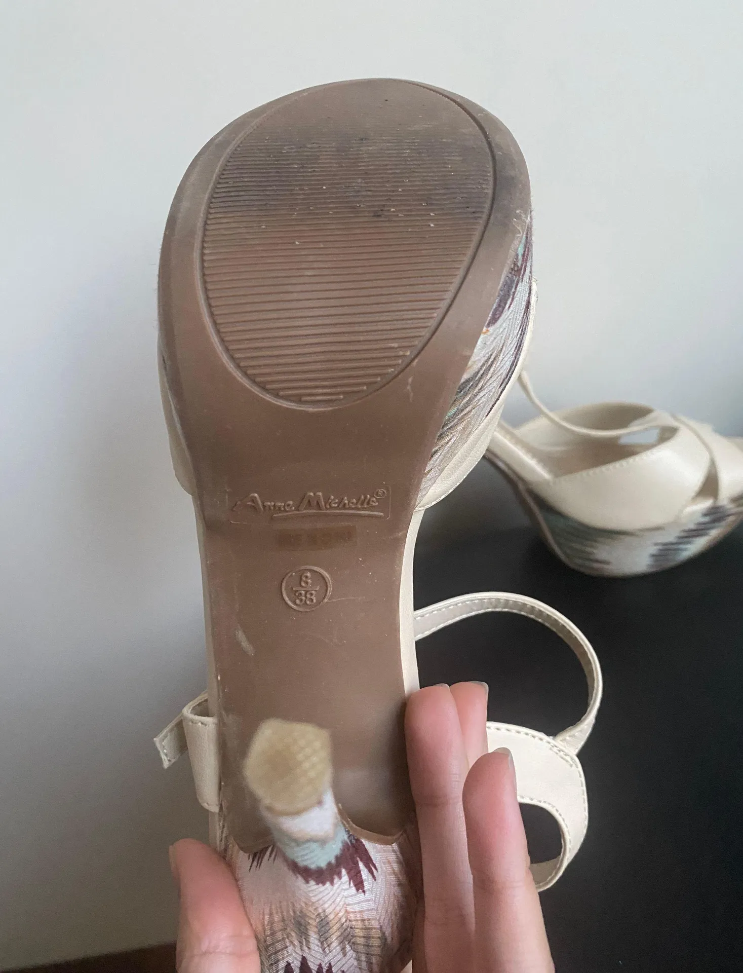 Beige Funky High Heeled Platforms Tan Size 8 - Image 6