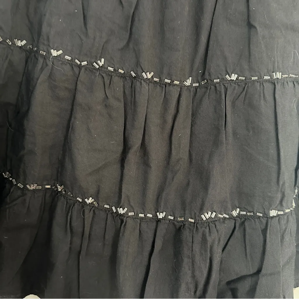 Women’s Black Boho Beaded Wrap Skirt one size - Image 2