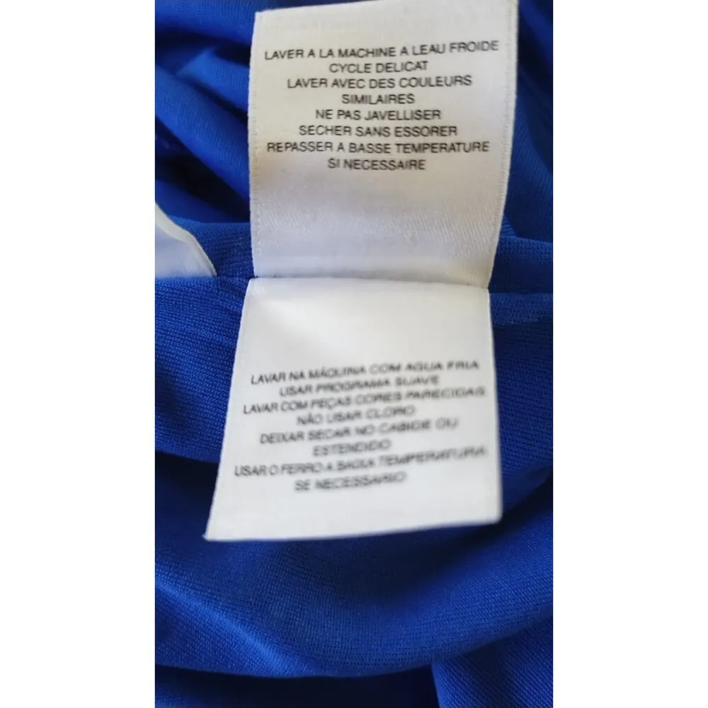 Nine West Blue Bright Surf/Sunflower Abstract Halter Stretch Maxi Dress Sz14-$98 - Image 14