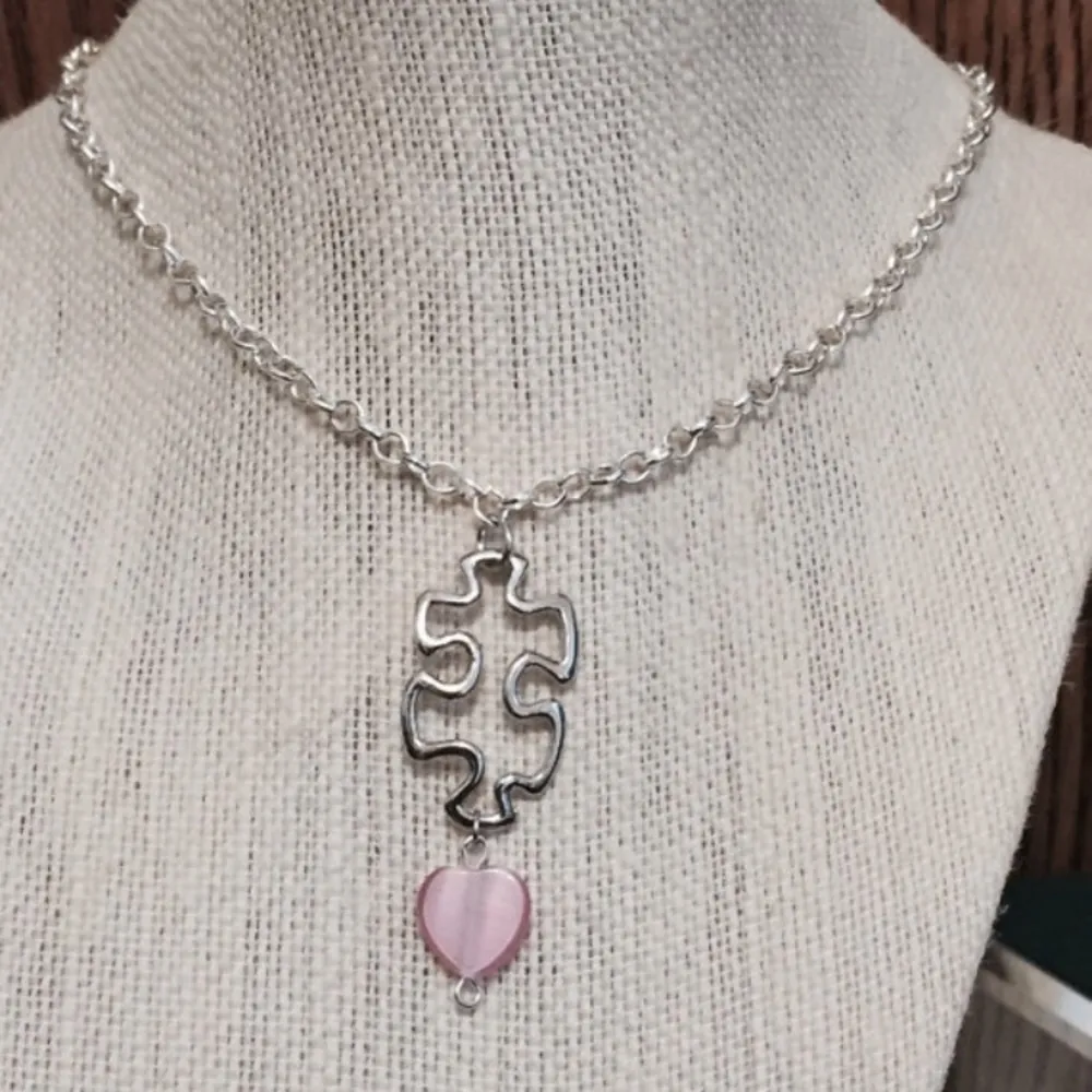 Puzzle Piece Heart Necklace - Image 3