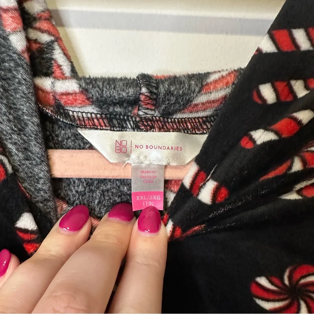 no boundaries christmas candy cane love sweatshirt size xxl juniors - Image 3