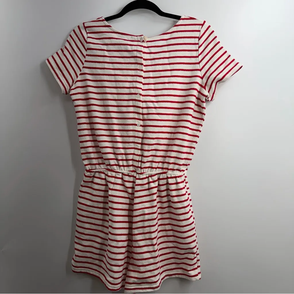 Lumiere Red & White Striped Cotton Romper Women’s Large NWT Elastic Waist - Image 4