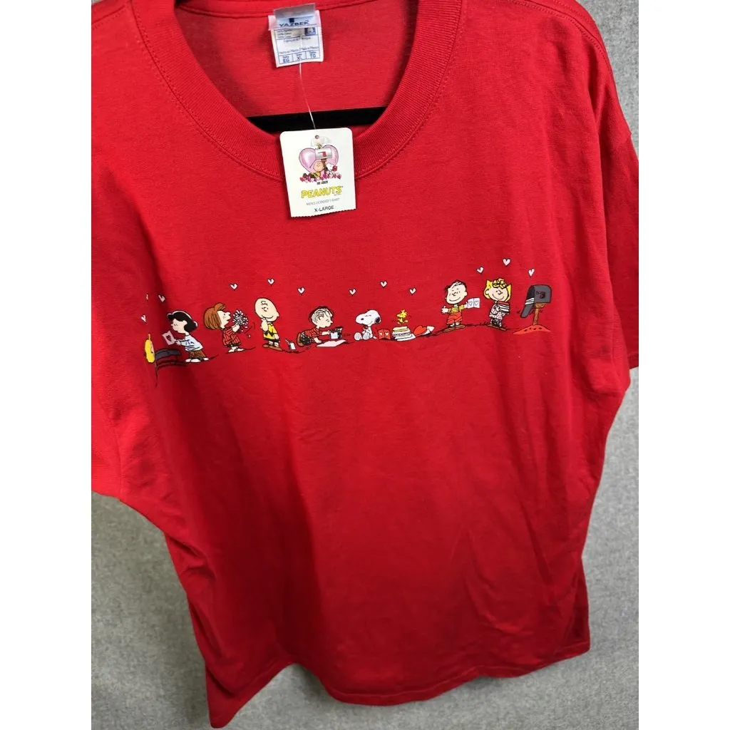 Vintage NOS Peanuts Valentine's Day Heart Tshirt Size XL Snoopy Charlie Brown - Image 4