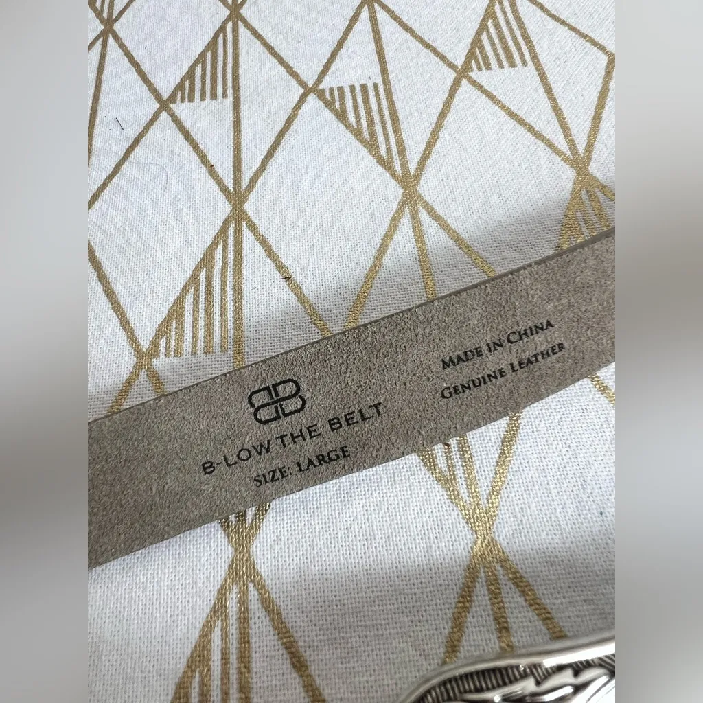 B-Low the Belt Bri Bri Double Buckle Genuine Leather Belt in Taupe Size L - Image 3