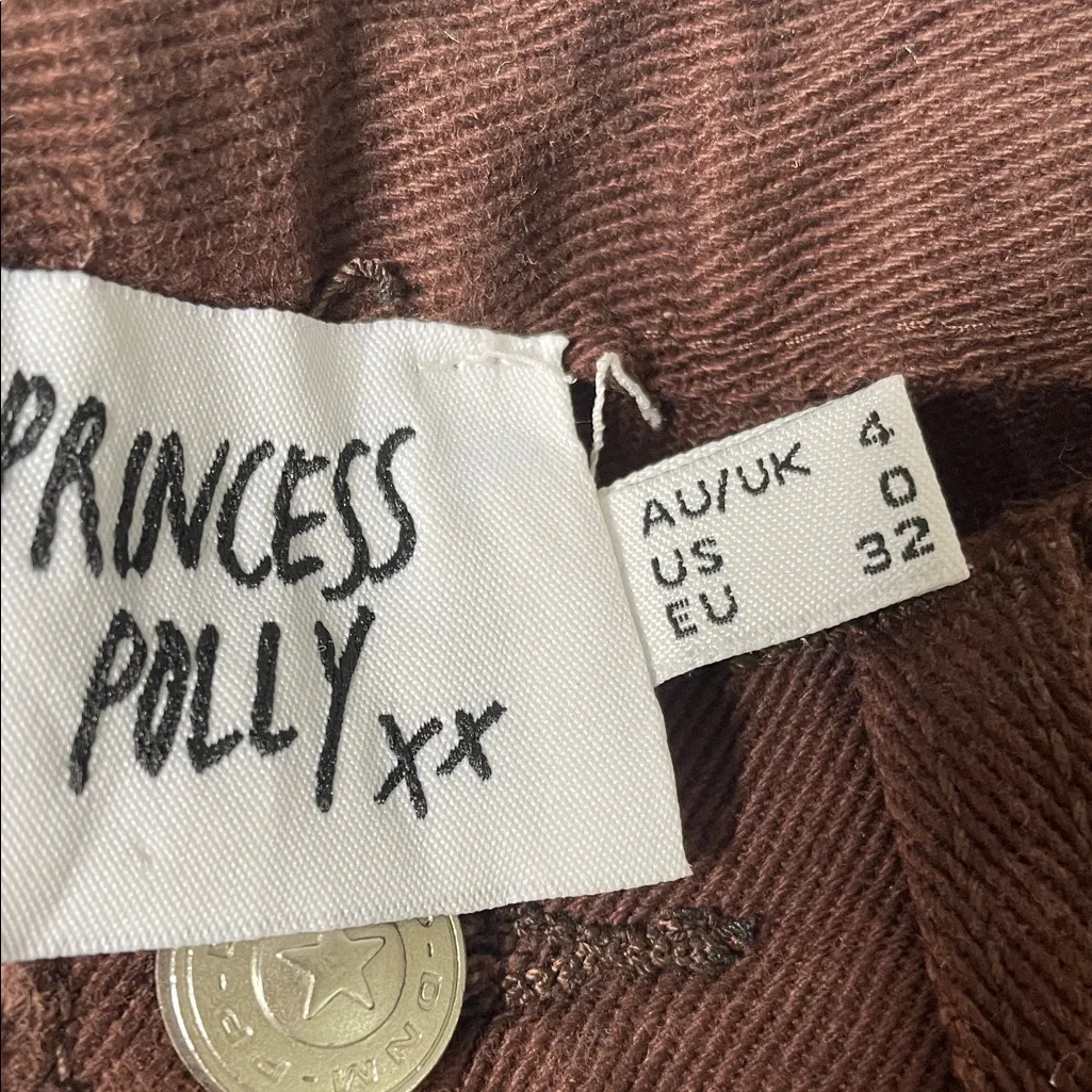 Princess Polly Women's Dark Brown Flare Jeans size 0 - Image 2
