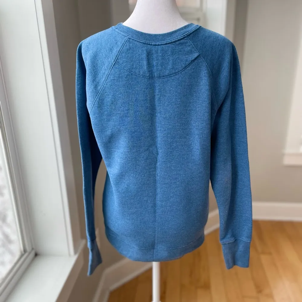 Champion Vintage Blue Retro Patch Logo Sweatshirt Size Small - Image 3