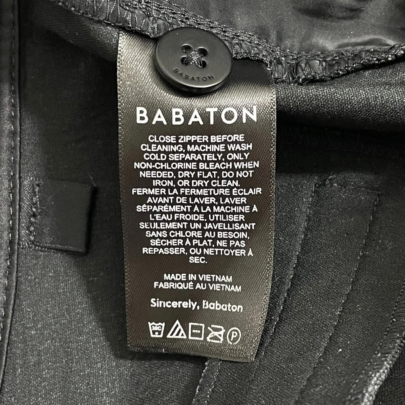 BABATON Aritzia Black Faux Leather Straight Leg Pants Cropped Ankle Sz 8 Trouser - Image 4