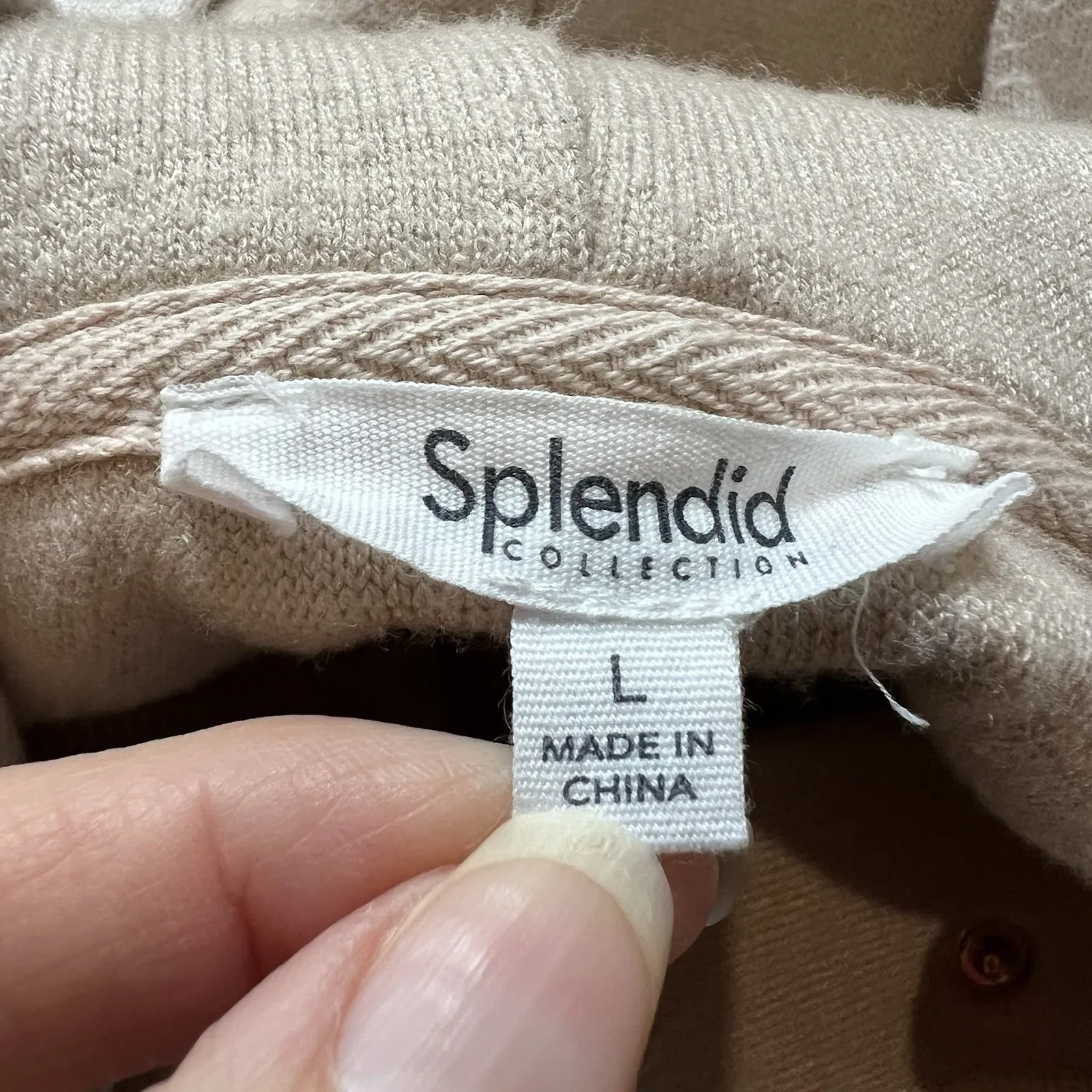 Splendid Collection‎ Ivory Tan Crop Pullover Hoodie Cozy Soft - Image 6