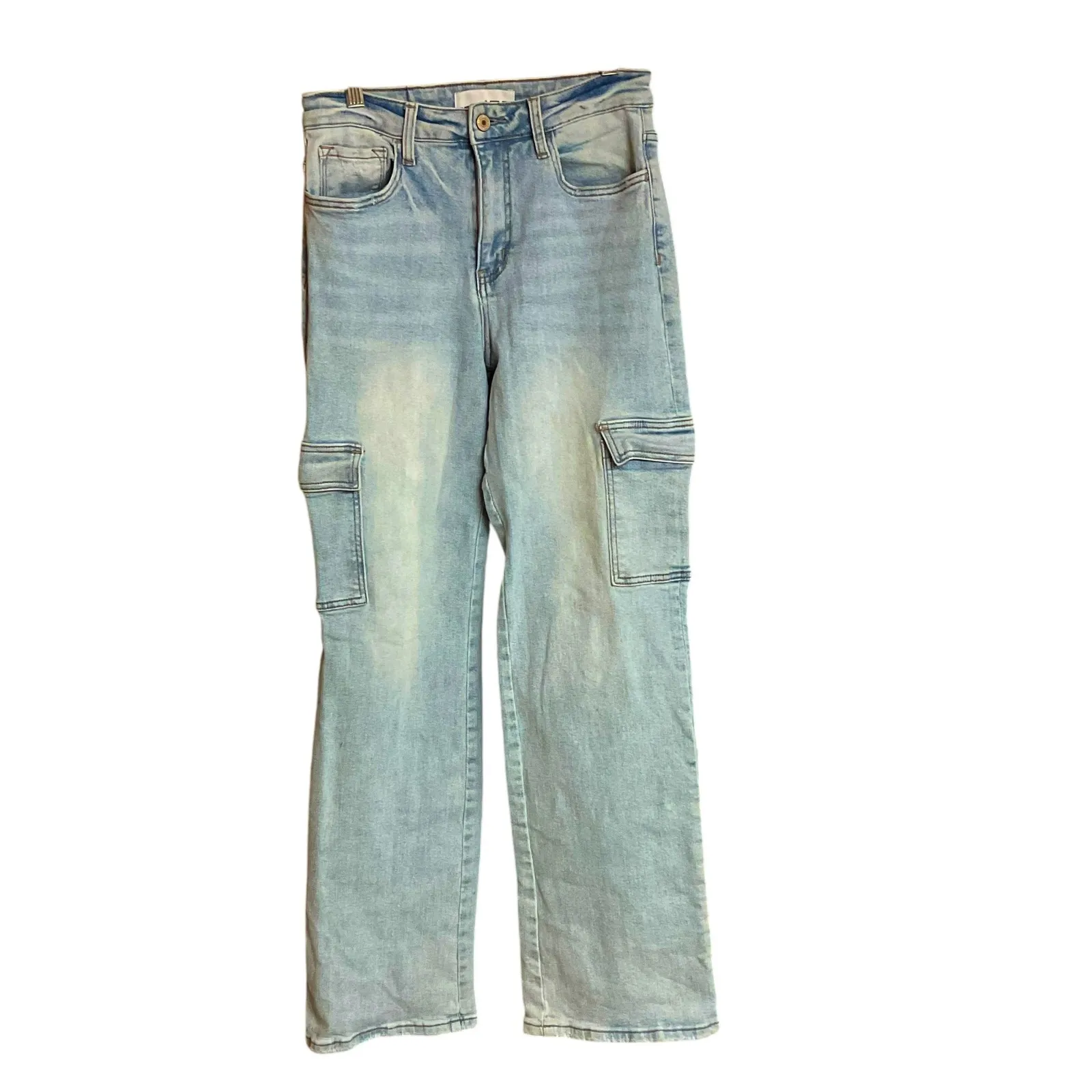 VERVET 90s Vintage Straight Leg Cargo‎ Jeans Light Wash Size 27 Blue - Image 5