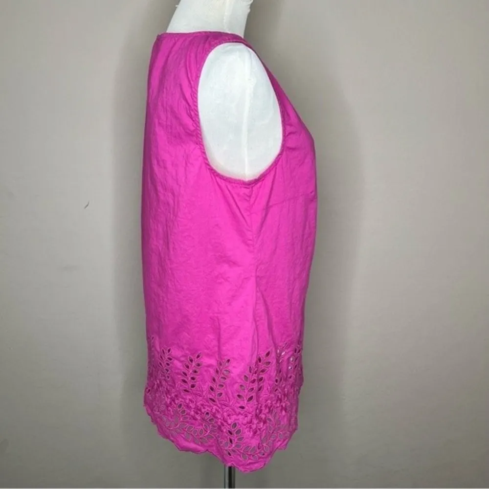 Soft Surroundings  Bright Pink Eyelet Tank - Image 16