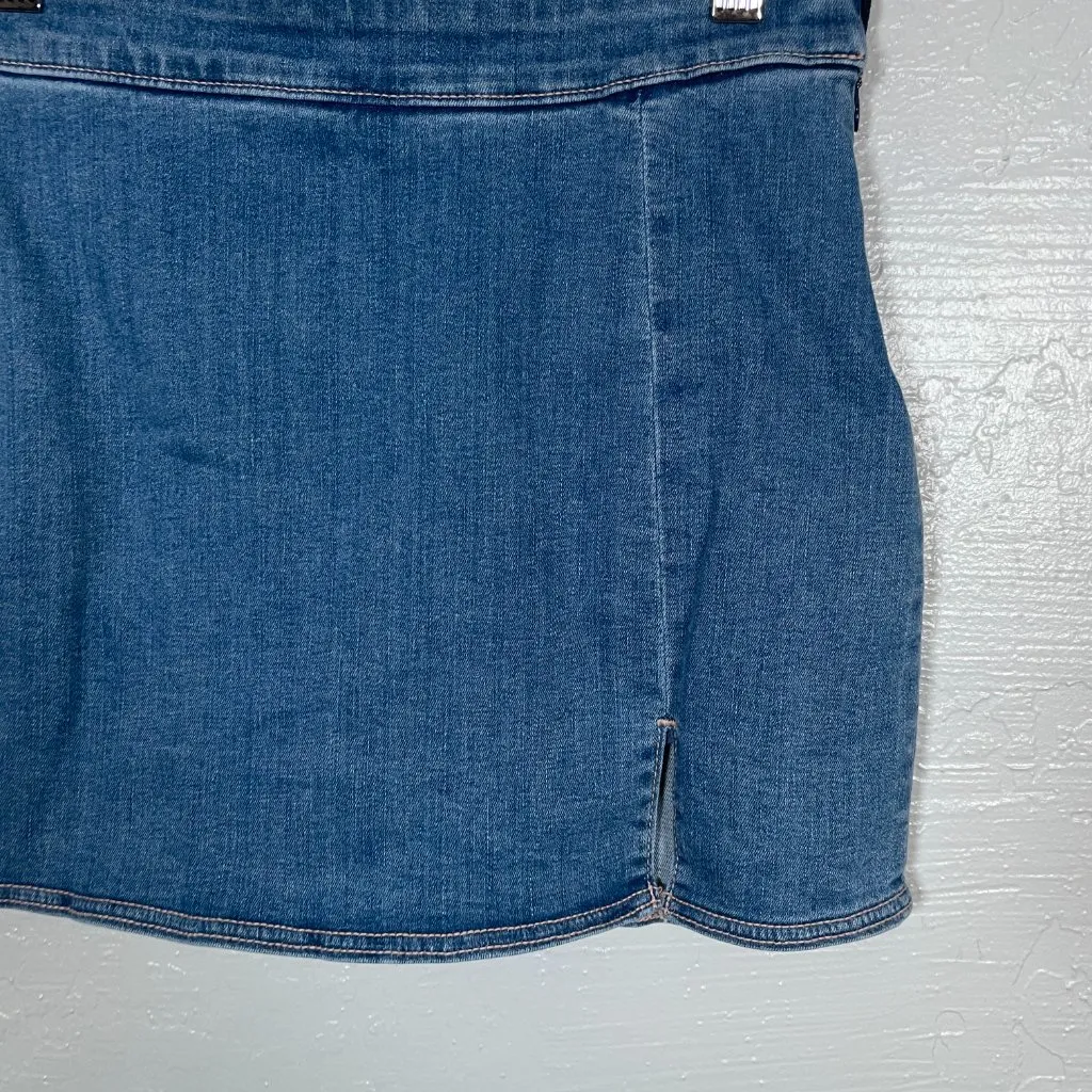 American Eagle Women 0 Blue Denim High Rise Mini Skirt Stretch Lined Y2K Boho - Image 2