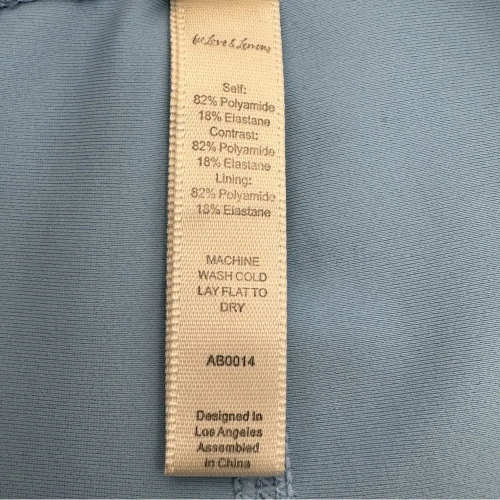 For Love &‎ Lemons Ella Ribbed Crop Leggings Blue Medium - Image 9