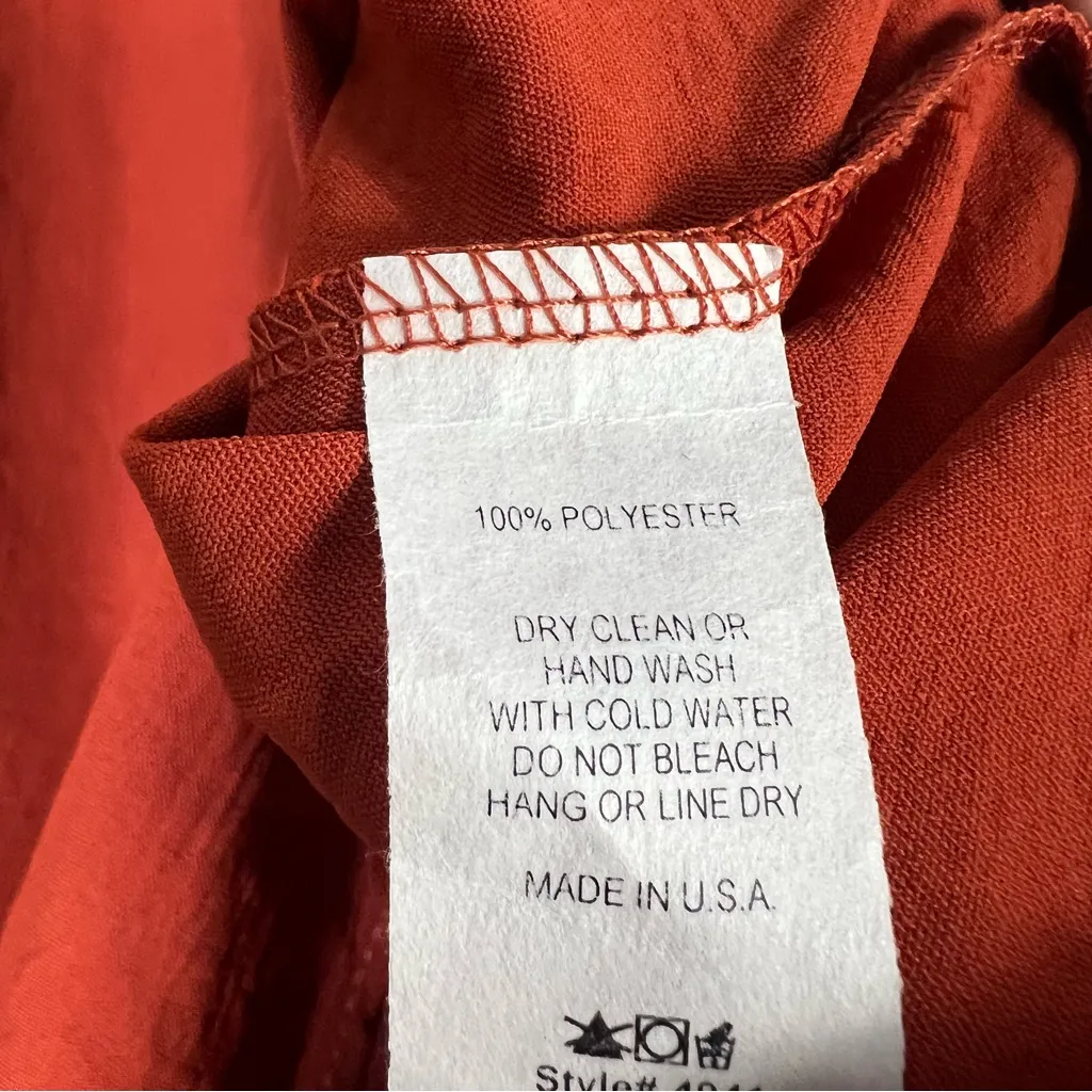 Entro Split Neck Tunic Top Womens L Rust Orange Flowy Lightweight Minimalist - Image 8