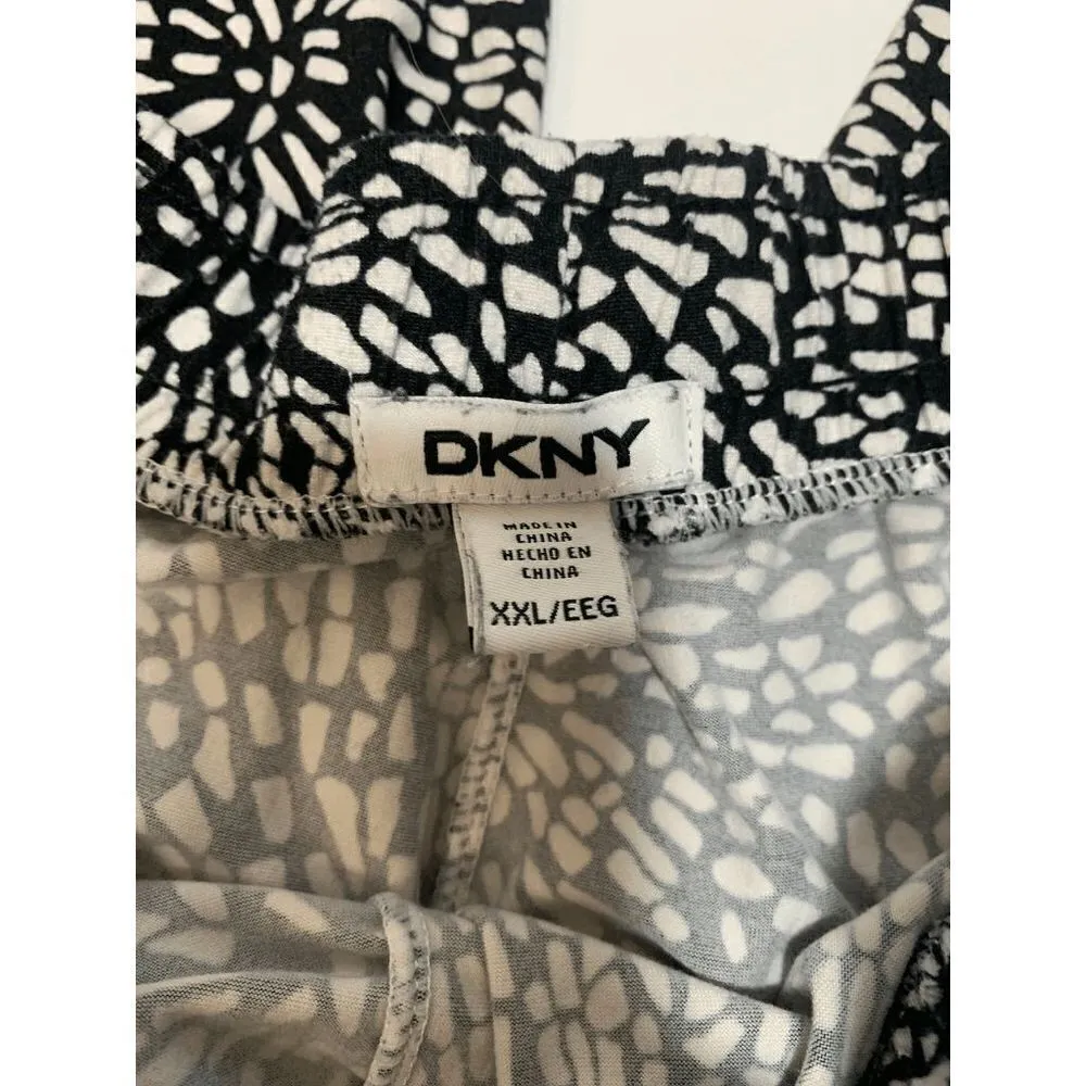 DKNY Women’s Terrazzo Tiles Print Lounge Pajama Pants Black White Size XXL - Image 2