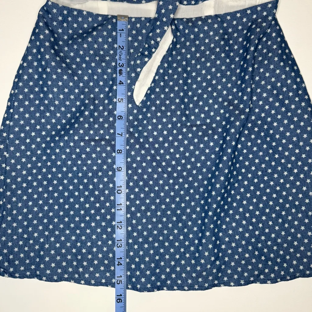 Star Print‎ Cute Dress With Open Stomach Cut Out 4th of July Denim Print - Image 12
