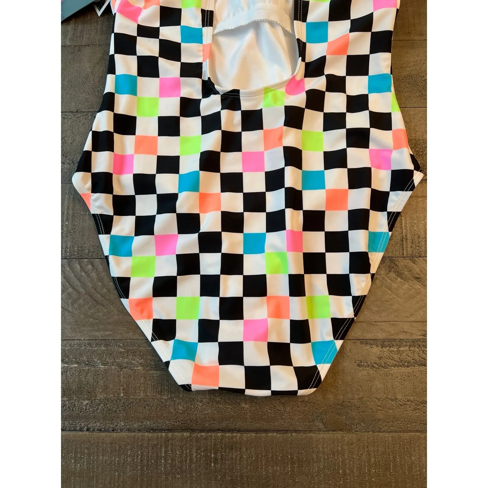 No Boundaries NWT  Junior Cheerful‎ Chess One Piece Swim Suit Size L (11-13) - Image 6