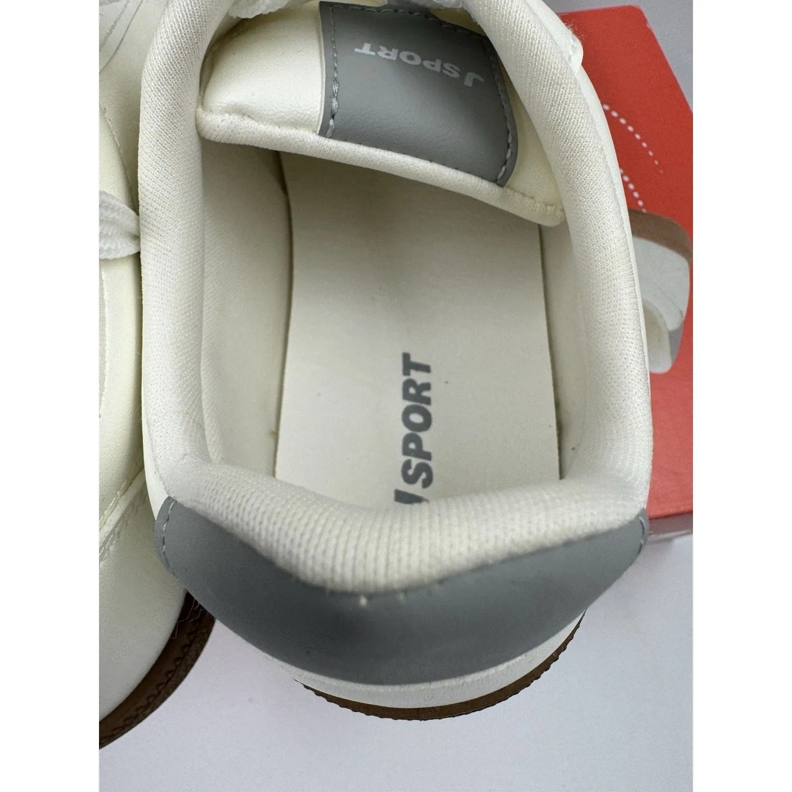 J Sport Cecily Women’s Sneaker Suede White/Grey Low Top Shoes Size 7.5 US White - Image 8